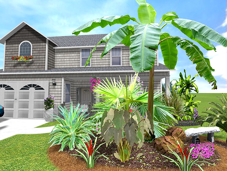 Tropical Front Yard Landscaping Ideas