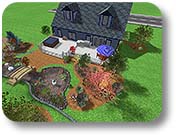 Backyard Landscape Design with Pond and Retaining Wall