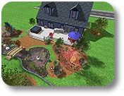 Backyard Landscape Design with Pond and Retaining Wall